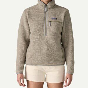 women color river rock green retro pile fleece marsupial pullover